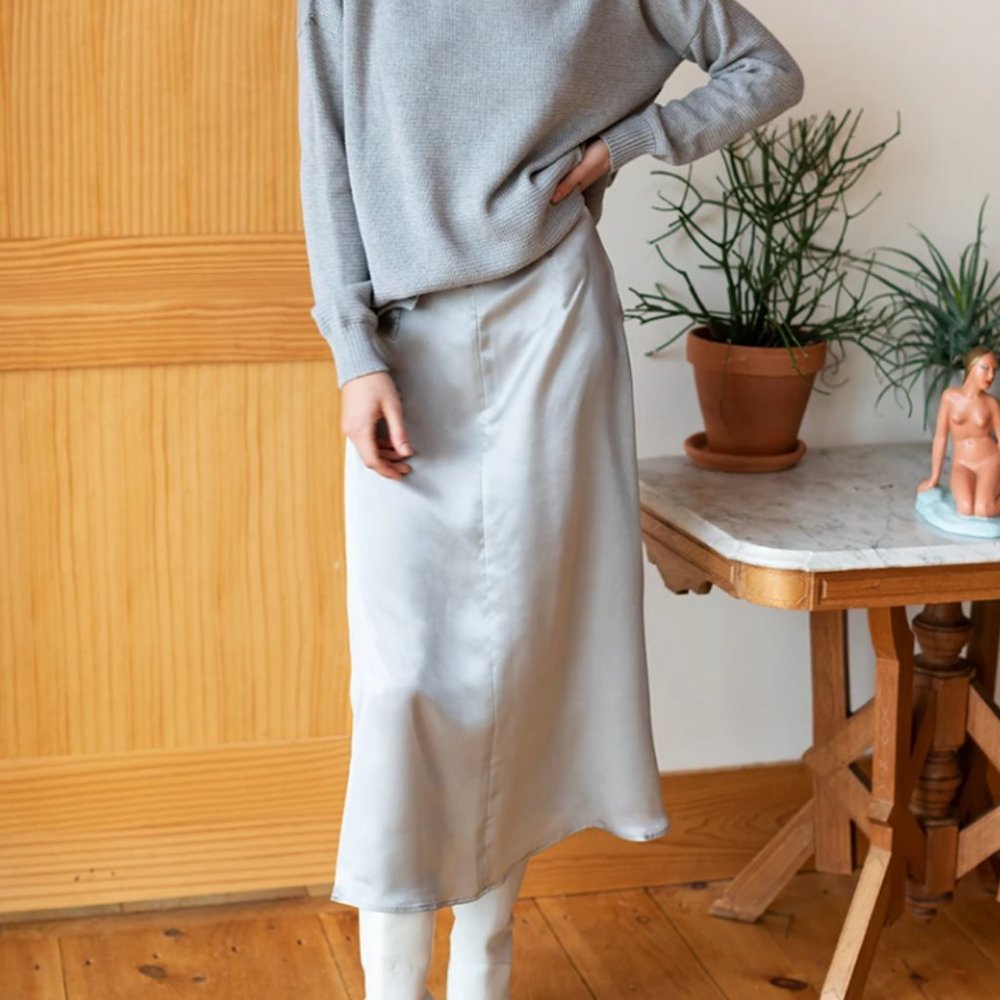 Emerson Fry Midi Skirt 2 - Platinum Silk